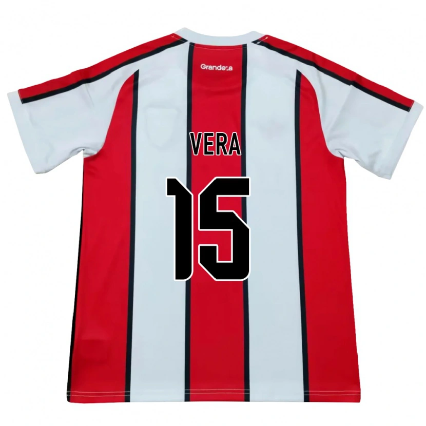 Danxen Kvinder Fausto Vera #15 Hvid Rød Sort Udebane Spillertrøjer 2026/27 Trøje T-Shirt