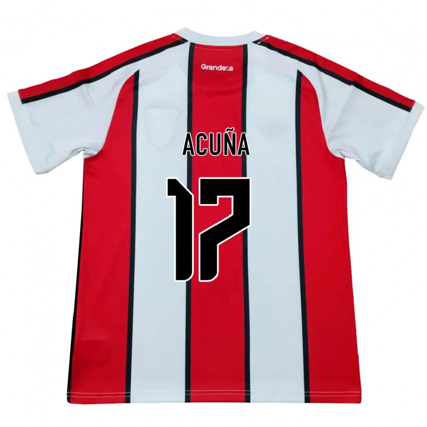 Danxen Kvinder Ayelén Acuña #17 Hvid Rød Sort Udebane Spillertrøjer 2026/27 Trøje T-Shirt