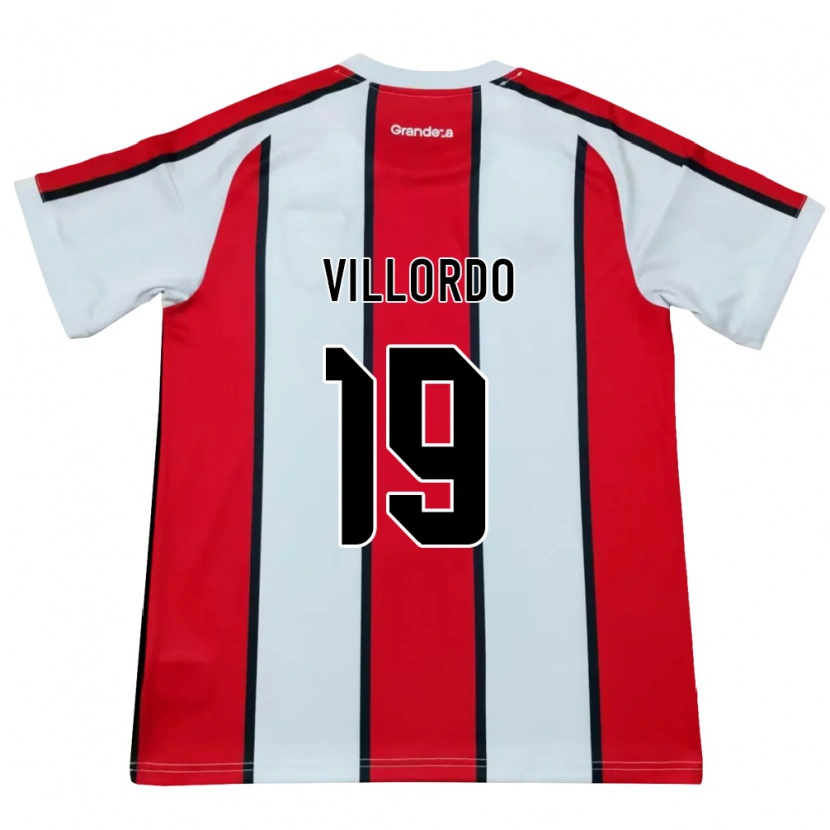 Danxen Kvinder Juan Villordo #19 Hvid Rød Sort Udebane Spillertrøjer 2026/27 Trøje T-Shirt
