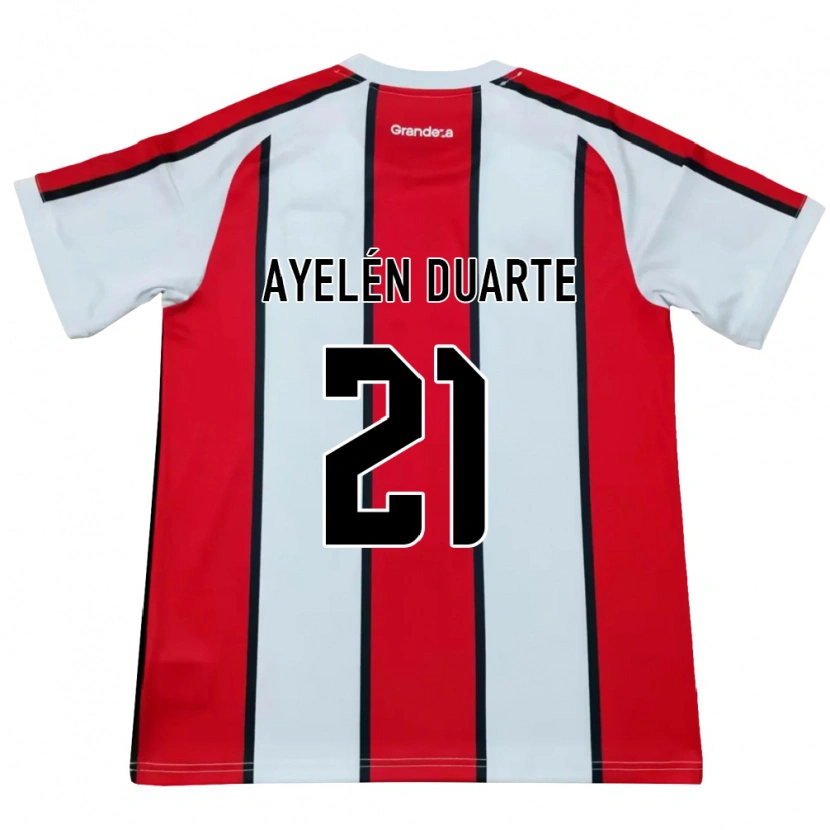 Danxen Kvinder Camila Ayelén Duarte #21 Hvid Rød Sort Udebane Spillertrøjer 2026/27 Trøje T-Shirt