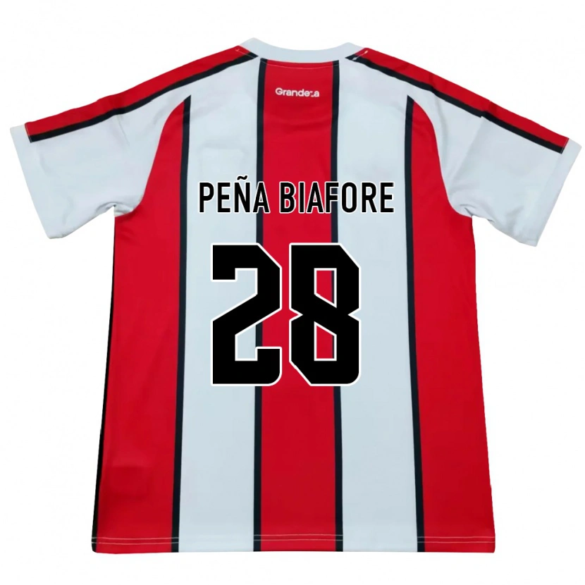 Danxen Kvinder Felipe Pena Biafore #28 Hvid Rød Sort Udebane Spillertrøjer 2026/27 Trøje T-Shirt