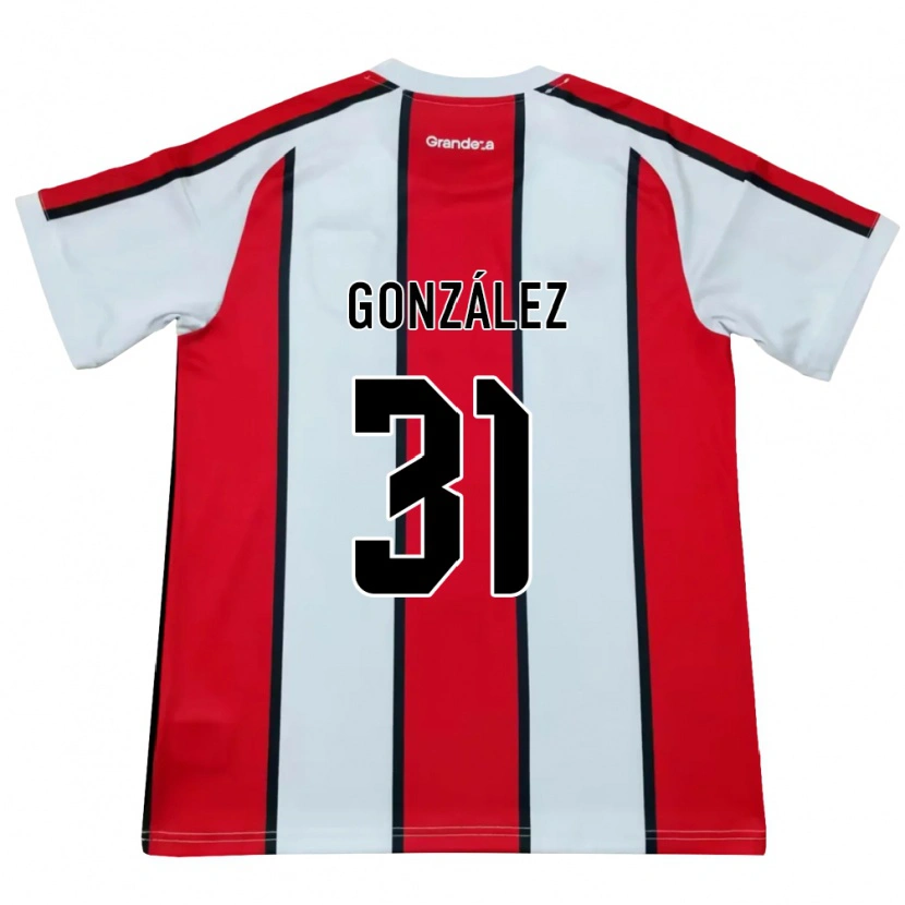 Danxen Kvinder Facundo González #31 Hvid Rød Sort Udebane Spillertrøjer 2026/27 Trøje T-Shirt