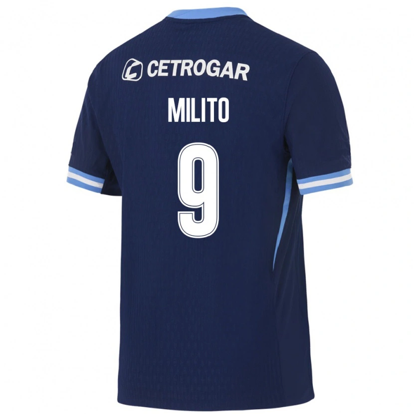 Danxen Kvinder Leandro Milito #9 Kongelig Blå Lyseblå Hvid Udebane Spillertrøjer 2026/27 Trøje T-Shirt