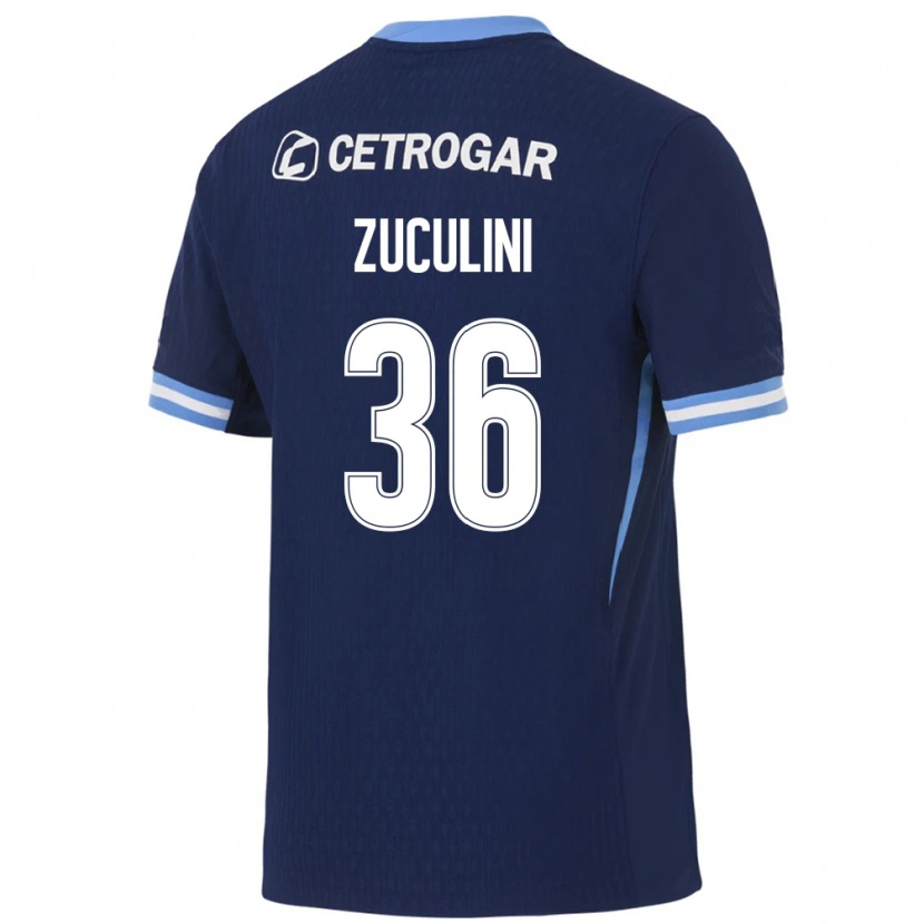 Danxen Kvinder Bruno Zuculini #36 Kongelig Blå Lyseblå Hvid Udebane Spillertrøjer 2026/27 Trøje T-Shirt