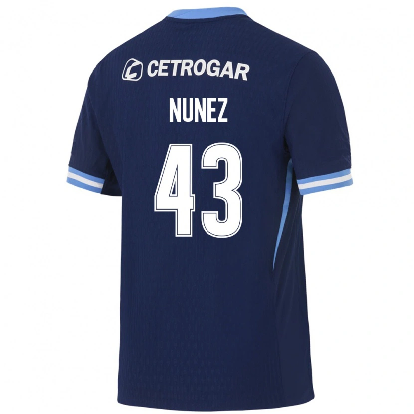 Danxen Kvinder Lucas Nunez #43 Kongelig Blå Lyseblå Hvid Udebane Spillertrøjer 2026/27 Trøje T-Shirt