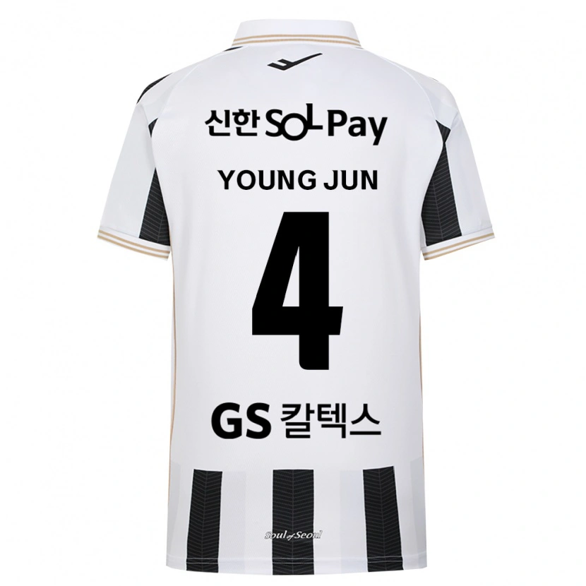 Danxen Kvinder Young-Jun Lee #4 Sort Hvid Udebane Spillertrøjer 2026/27 Trøje T-Shirt