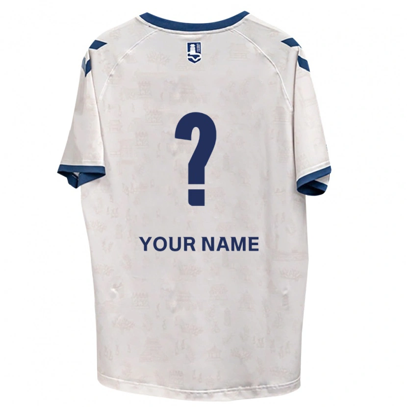 Danxen Kvinder Dit Navn #0 Kongelig Blå Hvid Udebane Spillertrøjer 2026/27 Trøje T-Shirt