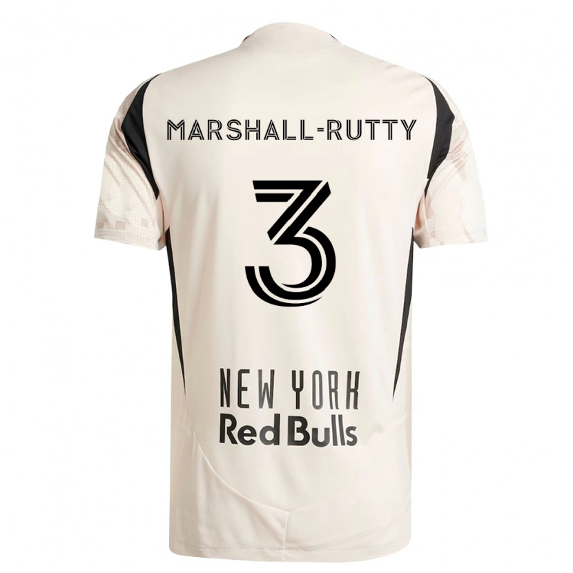 Danxen Kvinder Jahkeele Marshall-Rutty #3 Råhvid Rød Sort Udebane Spillertrøjer 2026/27 Trøje T-Shirt