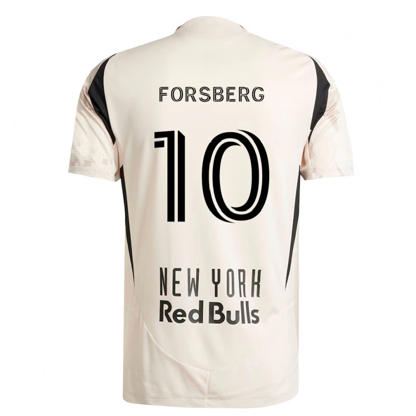 Danxen Kvinder Emil Forsberg #10 Råhvid Rød Sort Udebane Spillertrøjer 2026/27 Trøje T-Shirt