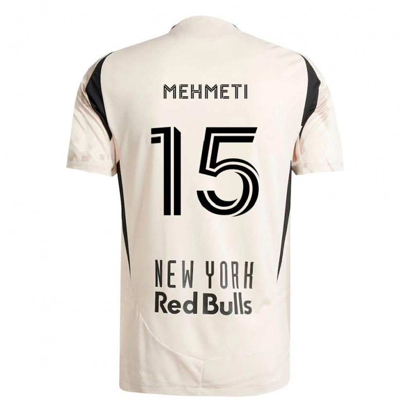 Danxen Kvinder Adri Mehmeti #15 Råhvid Rød Sort Udebane Spillertrøjer 2026/27 Trøje T-Shirt