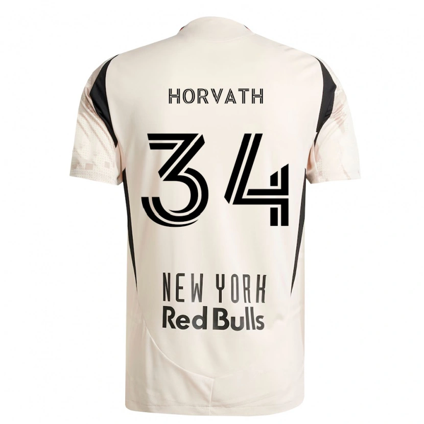 Danxen Kvinder Ethan Horvath #34 Råhvid Rød Sort Udebane Spillertrøjer 2026/27 Trøje T-Shirt