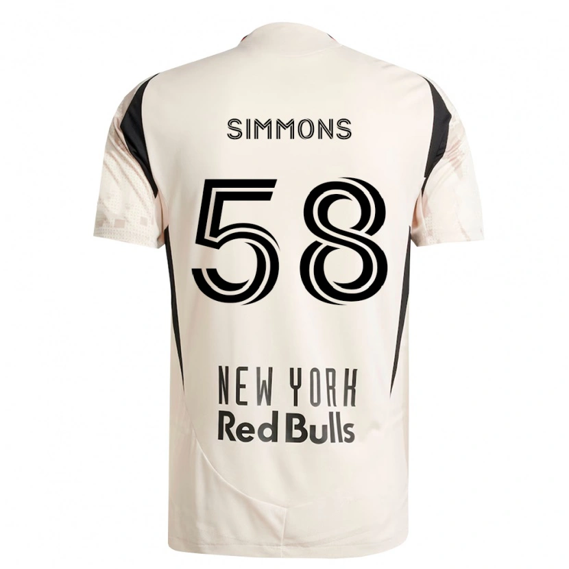 Danxen Kvinder Caleb Simmons #58 Råhvid Rød Sort Udebane Spillertrøjer 2026/27 Trøje T-Shirt