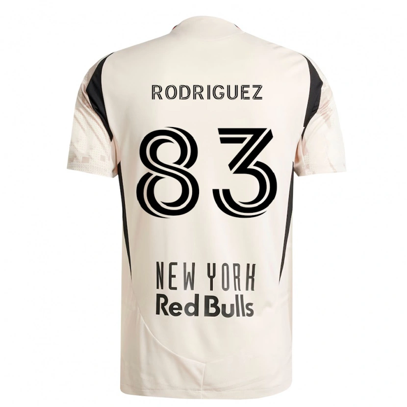 Danxen Kvinder Benjamin Rodriguez #83 Råhvid Rød Sort Udebane Spillertrøjer 2026/27 Trøje T-Shirt
