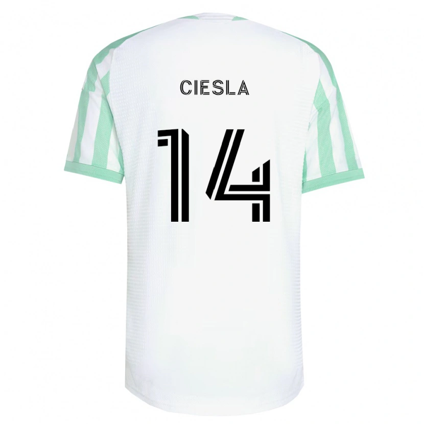 Danxen Kvinder Daniel Ciesla #14 Lysegrøn Sort Hvid Udebane Spillertrøjer 2026/27 Trøje T-Shirt