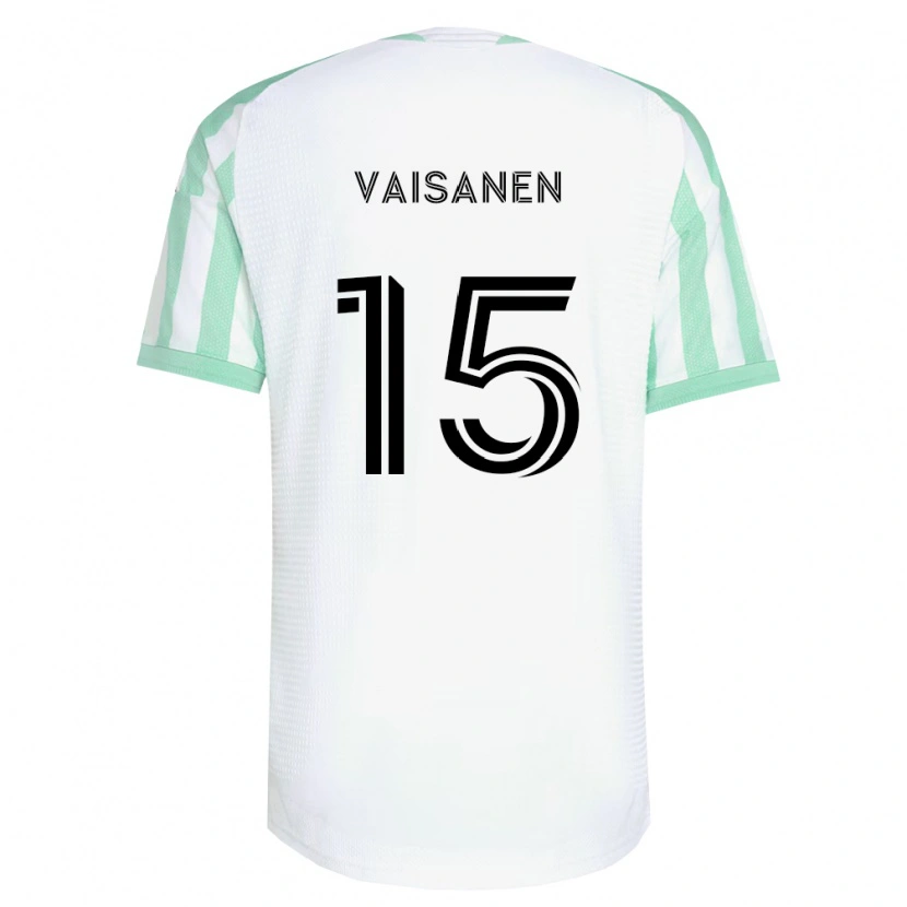 Danxen Kvinder Leo Väisänen #15 Lysegrøn Sort Hvid Udebane Spillertrøjer 2026/27 Trøje T-Shirt
