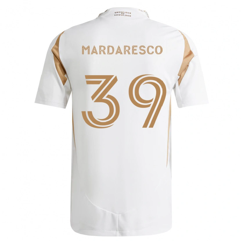 Danxen Kvinder Nathan Mardaresco #39 Hvid Brun Udebane Spillertrøjer 2026/27 Trøje T-Shirt