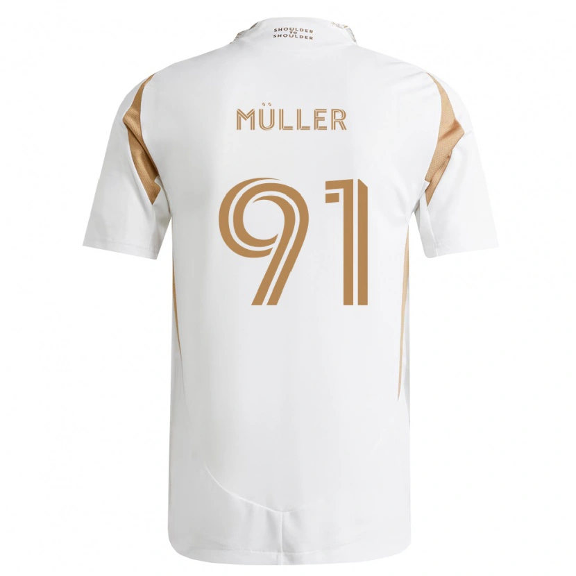 Danxen Kvinder Luis Müller #91 Hvid Brun Udebane Spillertrøjer 2026/27 Trøje T-Shirt