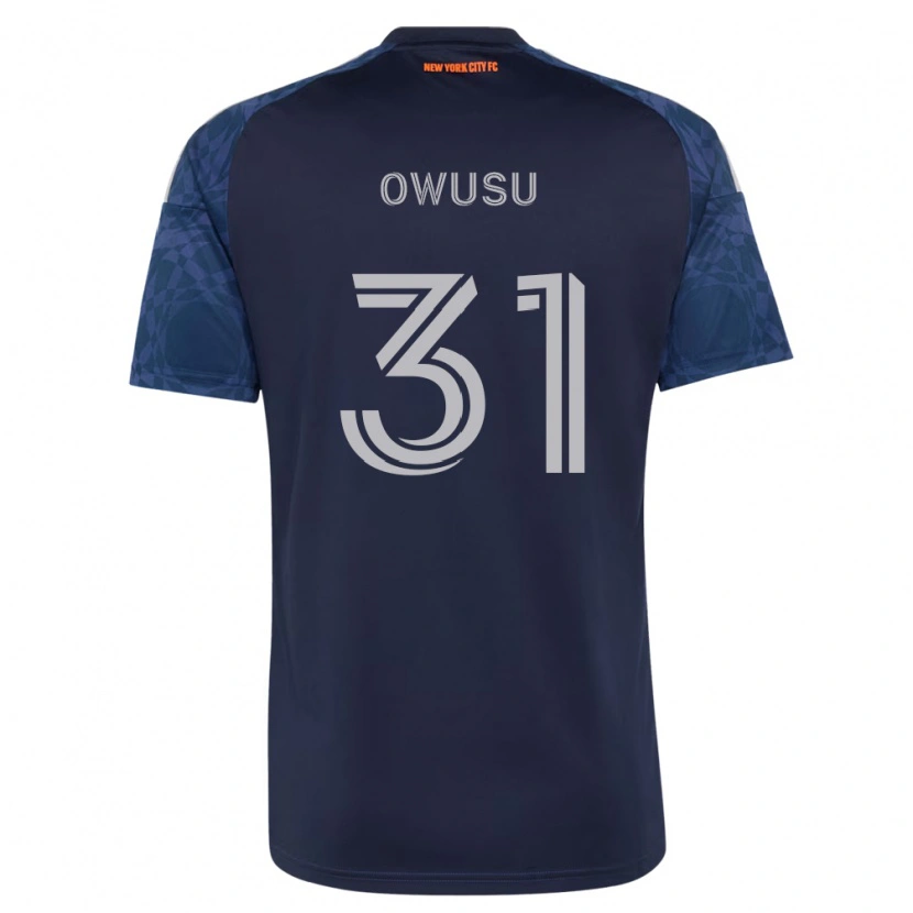 Danxen Kvinder Samuel Owusu #31 Dyb Blå Hvid Udebane Spillertrøjer 2026/27 Trøje T-Shirt