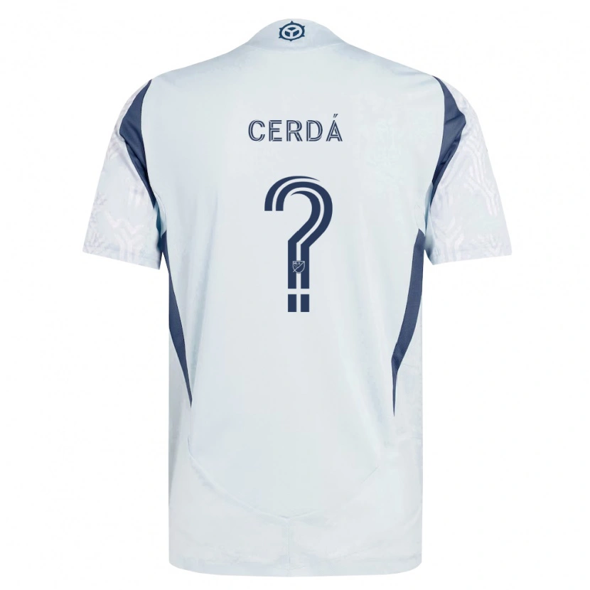 Danxen Kvinder Adrián Cerdá #0 Blågrå Hvid Udebane Spillertrøjer 2026/27 Trøje T-Shirt