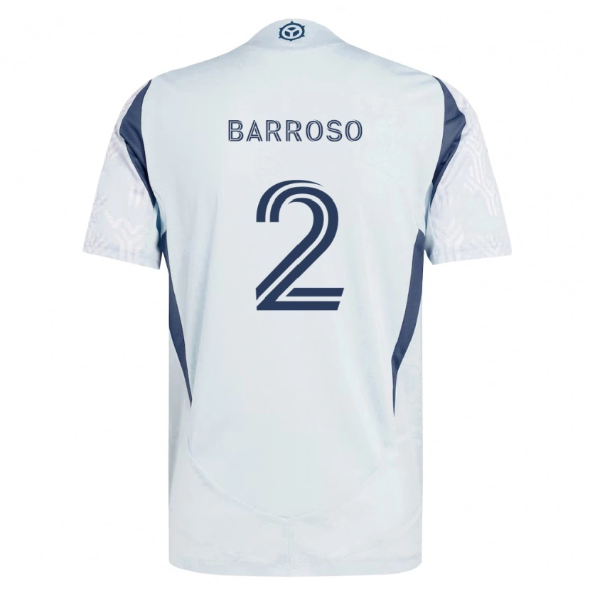 Danxen Kvinder Leonardo Barroso #2 Blågrå Hvid Udebane Spillertrøjer 2026/27 Trøje T-Shirt