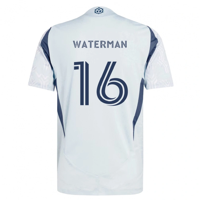 Danxen Kvinder Joel Waterman #16 Blågrå Hvid Udebane Spillertrøjer 2026/27 Trøje T-Shirt