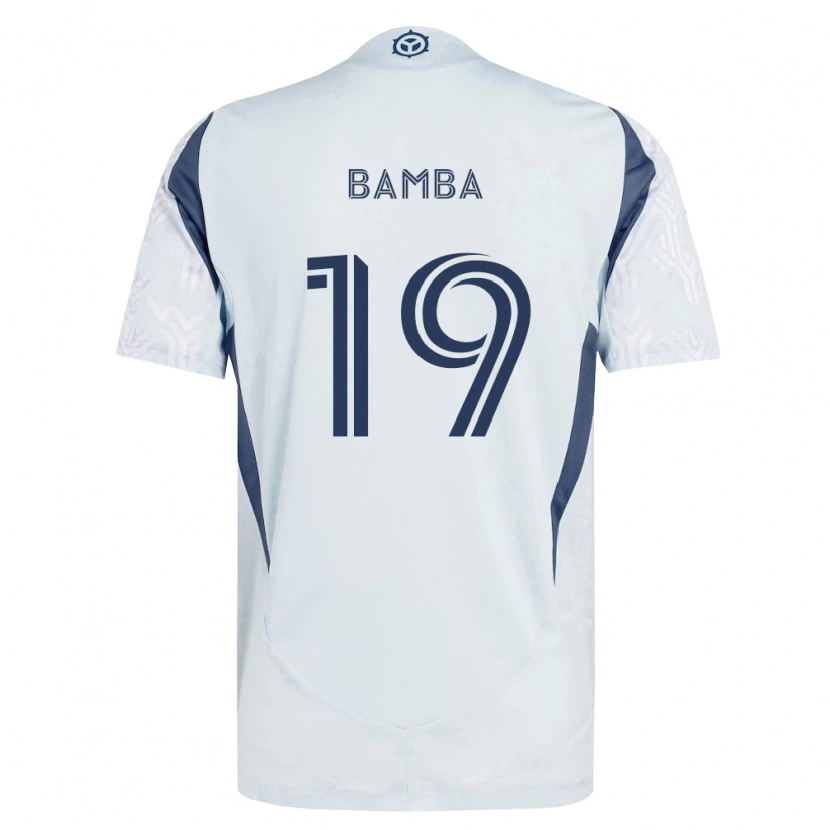 Danxen Kvinder Jonathan Bamba #19 Blågrå Hvid Udebane Spillertrøjer 2026/27 Trøje T-Shirt