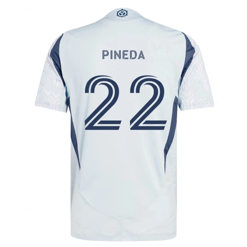 Danxen Kvinder Mauricio Pineda #22 Blågrå Hvid Udebane Spillertrøjer 2026/27 Trøje T-Shirt