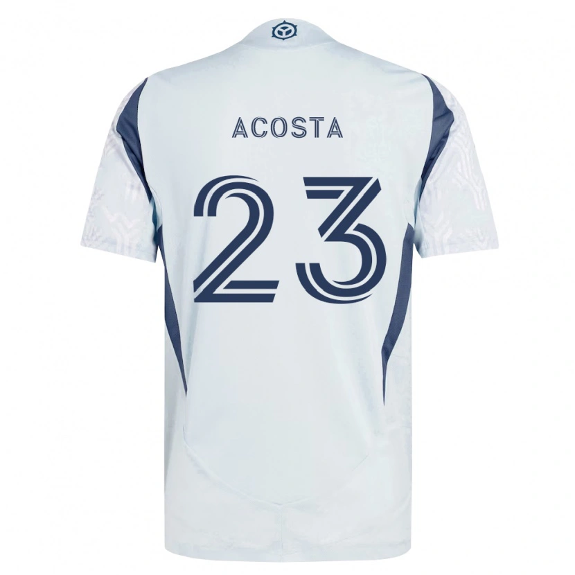 Danxen Kvinder Kellyn Acosta #23 Blågrå Hvid Udebane Spillertrøjer 2026/27 Trøje T-Shirt