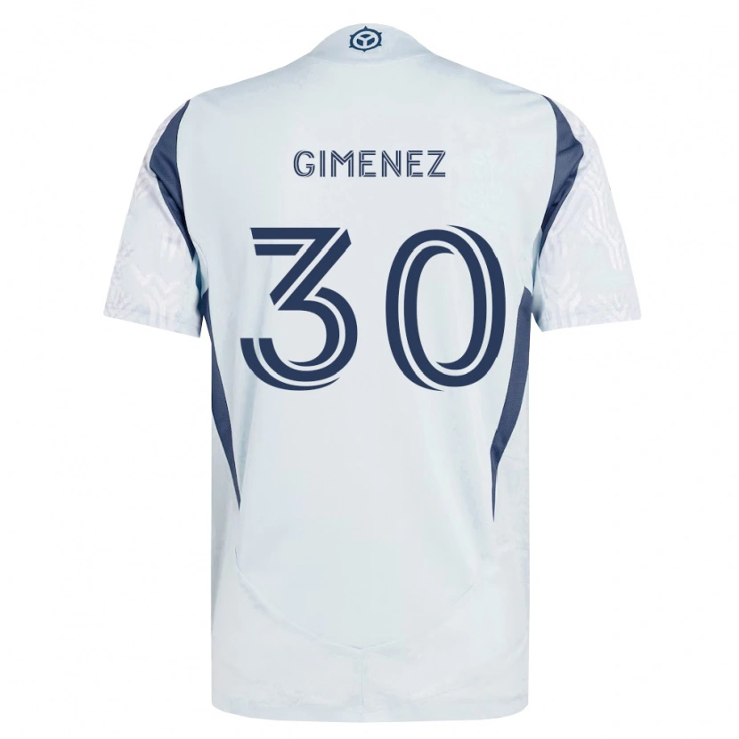 Danxen Kvinder Gastón Giménez #30 Blågrå Hvid Udebane Spillertrøjer 2026/27 Trøje T-Shirt
