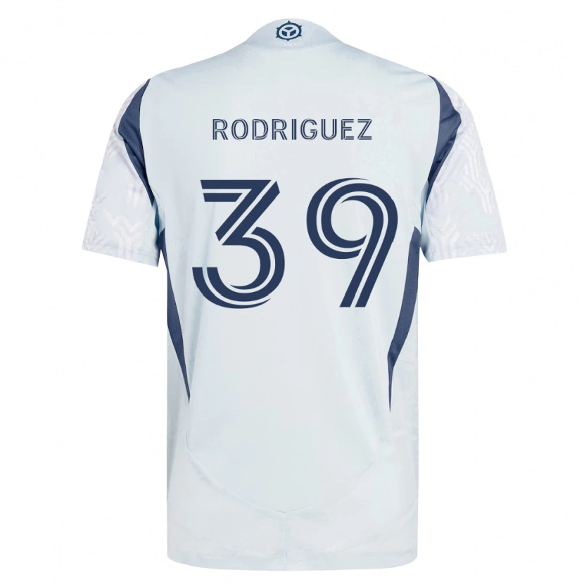 Danxen Kvinder Allan Rodriguez #39 Blågrå Hvid Udebane Spillertrøjer 2026/27 Trøje T-Shirt