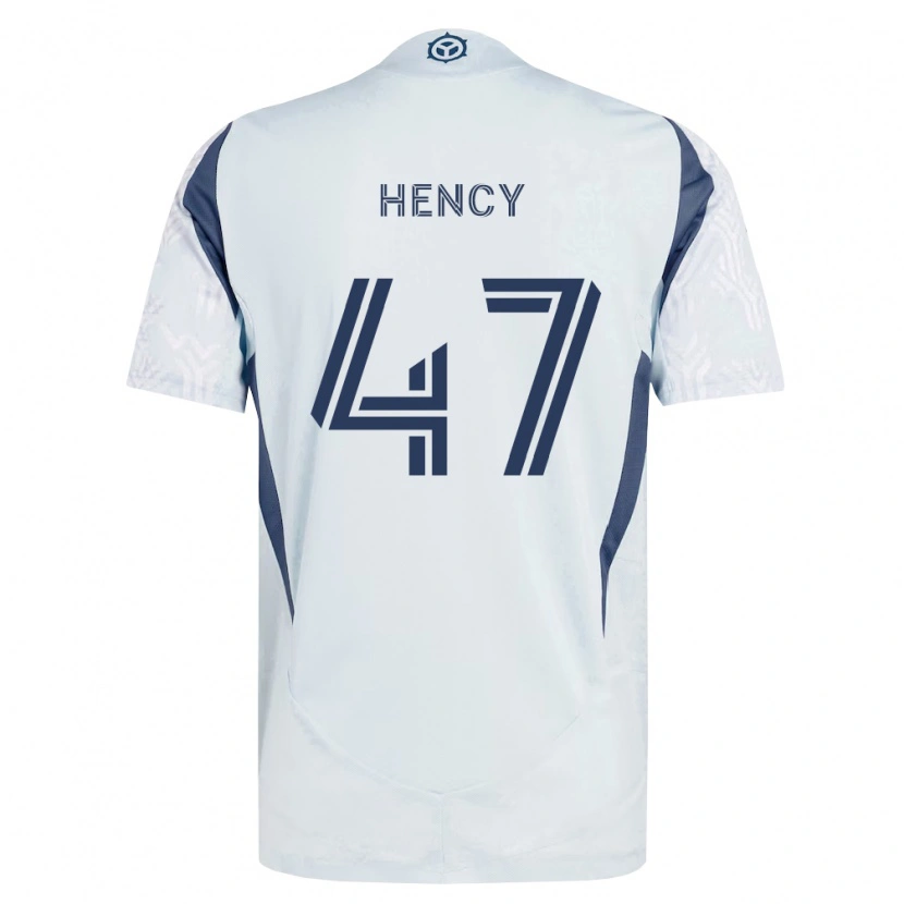 Danxen Kvinder Billy Hency #47 Blågrå Hvid Udebane Spillertrøjer 2026/27 Trøje T-Shirt