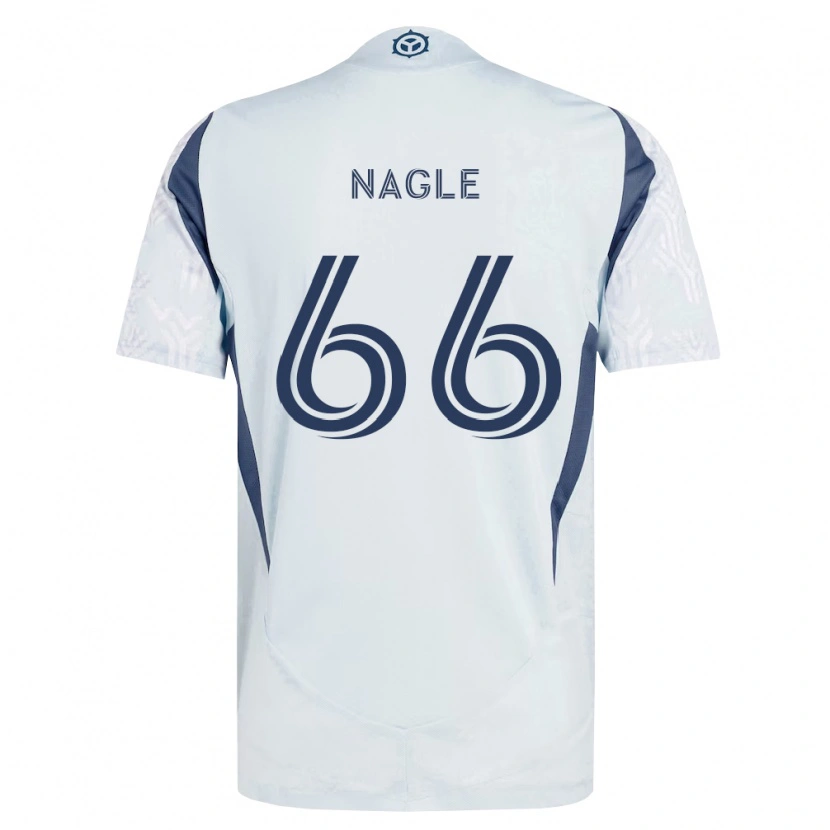 Danxen Kvinder Chase Nagle #66 Blågrå Hvid Udebane Spillertrøjer 2026/27 Trøje T-Shirt