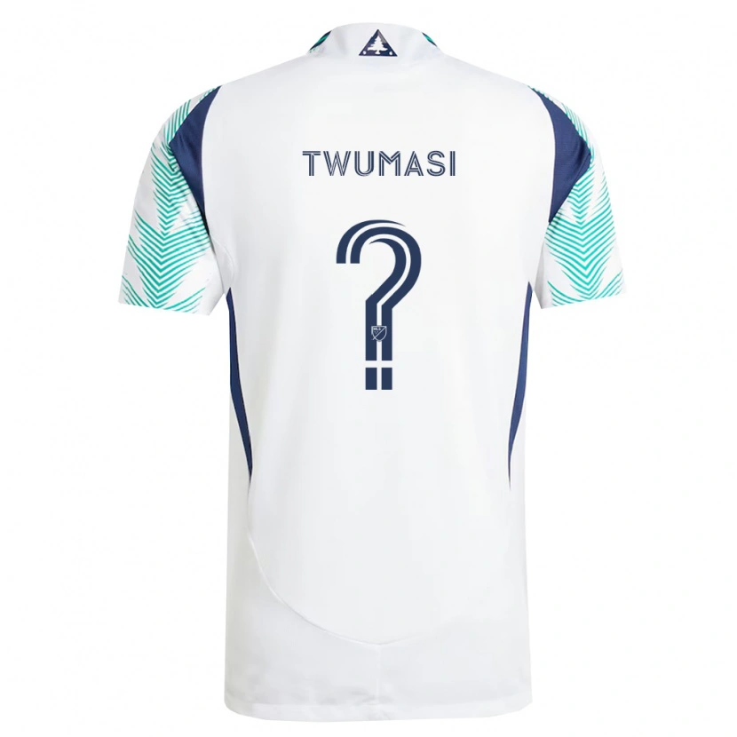 Danxen Kvinder Isaac Twumasi #0 Hvid Marineblå Lysegrøn Udebane Spillertrøjer 2026/27 Trøje T-Shirt