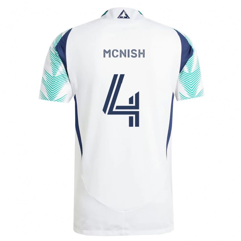 Danxen Kvinder Sheridan Mcnish #4 Hvid Marineblå Lysegrøn Udebane Spillertrøjer 2026/27 Trøje T-Shirt