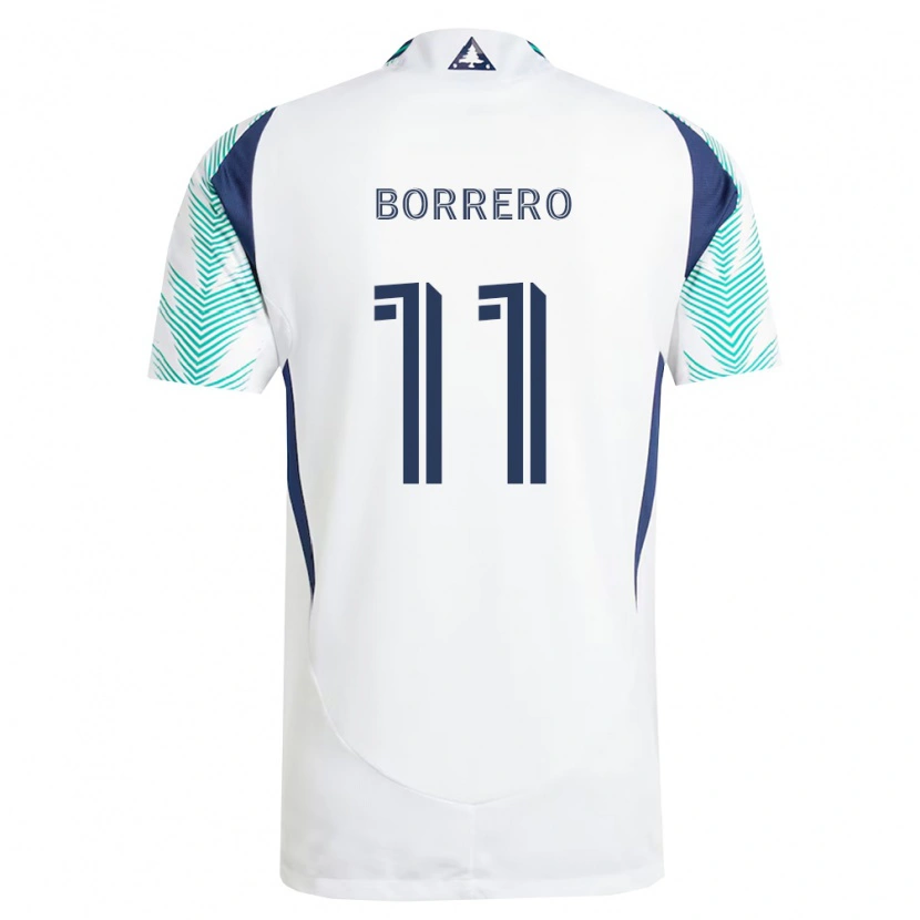 Danxen Kvinder Dylan Borrero #11 Hvid Marineblå Lysegrøn Udebane Spillertrøjer 2026/27 Trøje T-Shirt