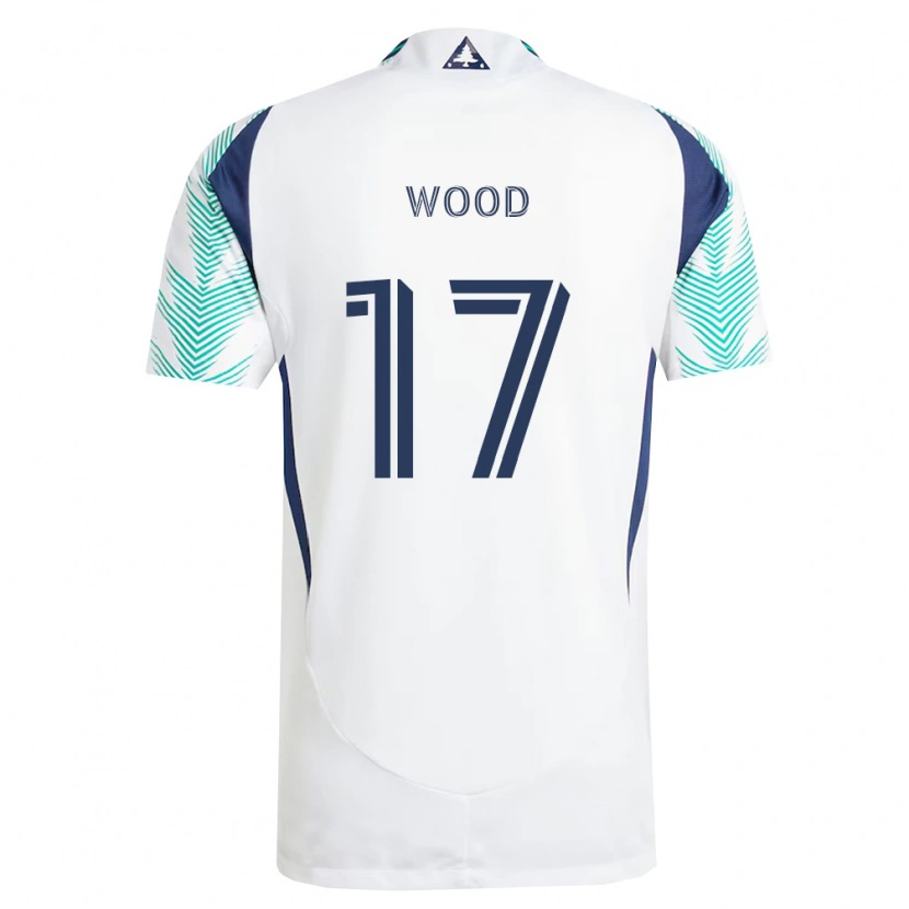 Danxen Kvinder Bobby Wood #17 Hvid Marineblå Lysegrøn Udebane Spillertrøjer 2026/27 Trøje T-Shirt
