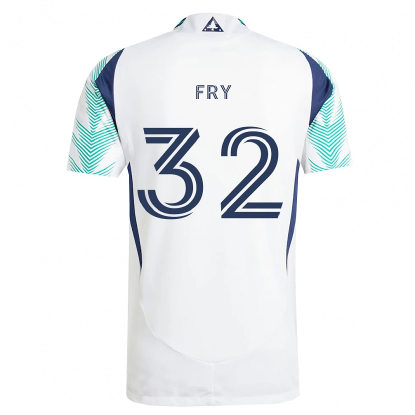 Danxen Kvinder Malcolm Fry #32 Hvid Marineblå Lysegrøn Udebane Spillertrøjer 2026/27 Trøje T-Shirt