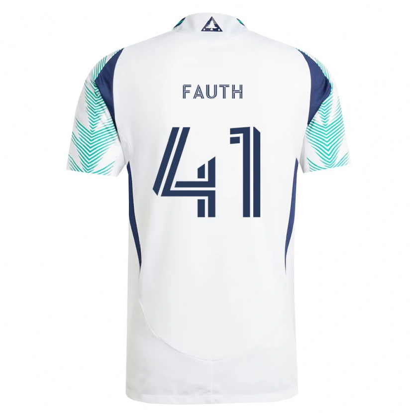 Danxen Kvinder Ryker Fauth #41 Hvid Marineblå Lysegrøn Udebane Spillertrøjer 2026/27 Trøje T-Shirt