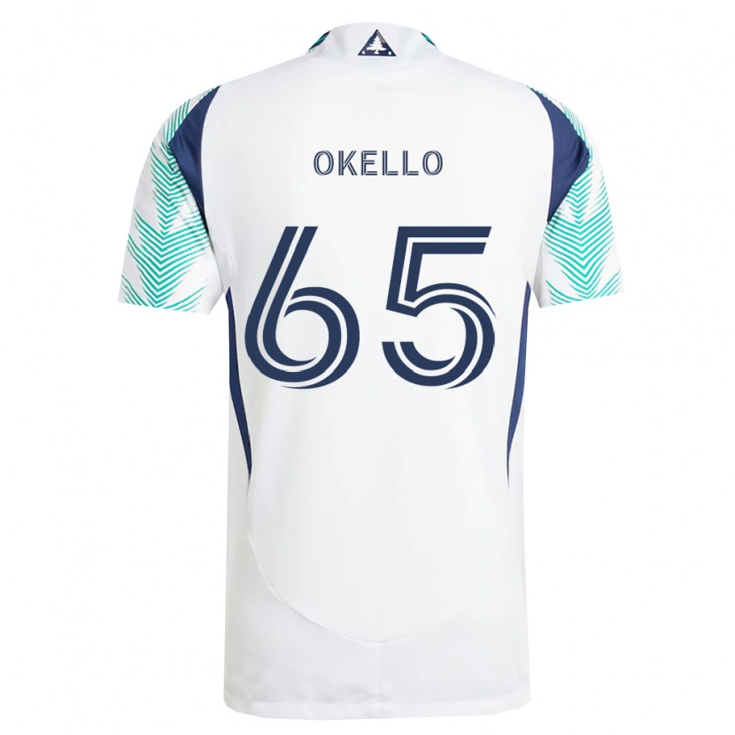 Danxen Kvinder Noble Okello #65 Hvid Marineblå Lysegrøn Udebane Spillertrøjer 2026/27 Trøje T-Shirt