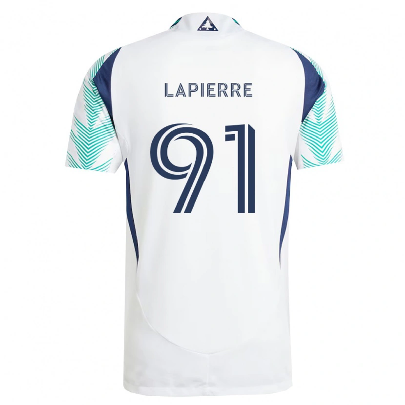 Danxen Kvinder Zach Lapierre #91 Hvid Marineblå Lysegrøn Udebane Spillertrøjer 2026/27 Trøje T-Shirt