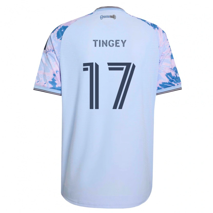 Danxen Kvinder Keegan Tingey #17 Kongelig Blå Hvid Sort Udebane Spillertrøjer 2026/27 Trøje T-Shirt