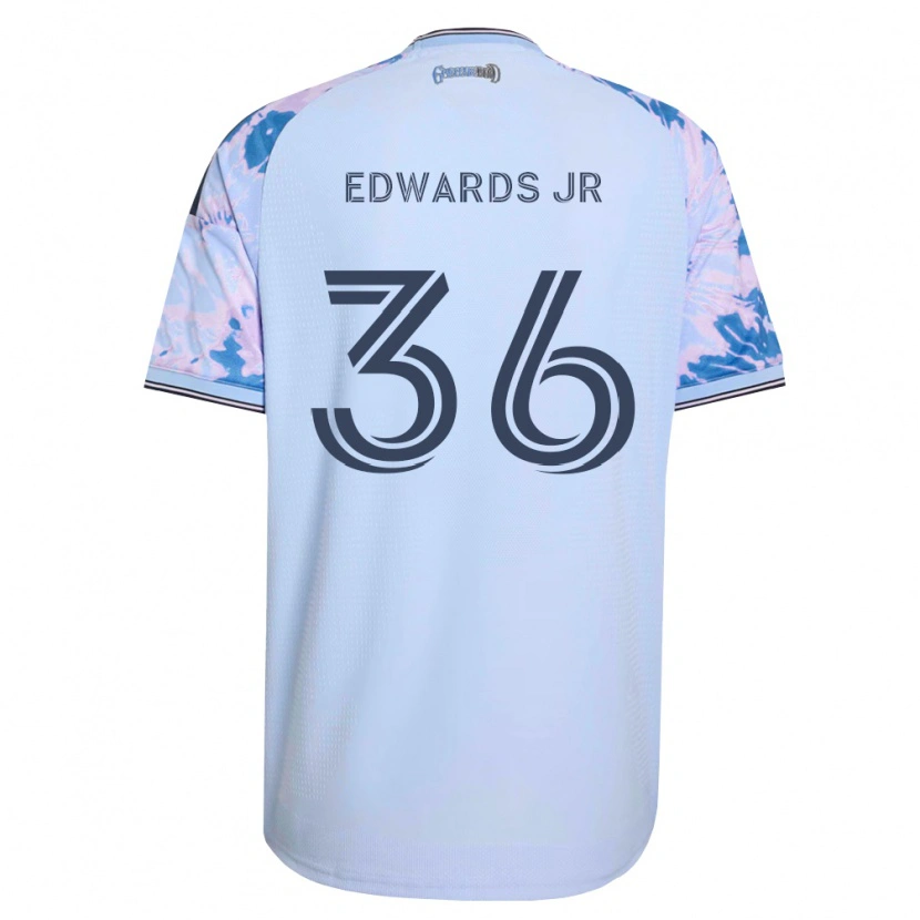 Danxen Kvinder Earl Edwards Jr. #36 Kongelig Blå Hvid Sort Udebane Spillertrøjer 2026/27 Trøje T-Shirt
