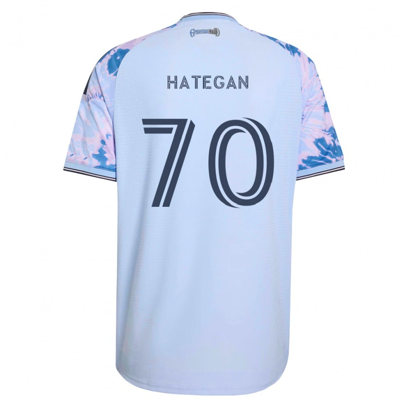 Danxen Kvinder Roberto Hategan #70 Kongelig Blå Hvid Sort Udebane Spillertrøjer 2026/27 Trøje T-Shirt