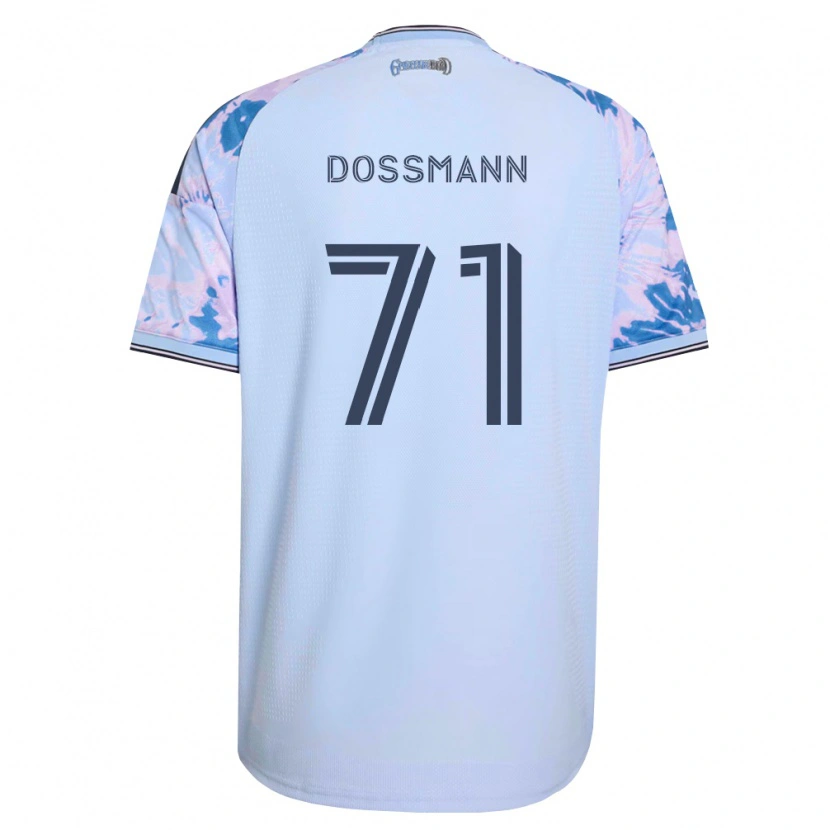 Danxen Kvinder Niklas Dossmann #71 Kongelig Blå Hvid Sort Udebane Spillertrøjer 2026/27 Trøje T-Shirt