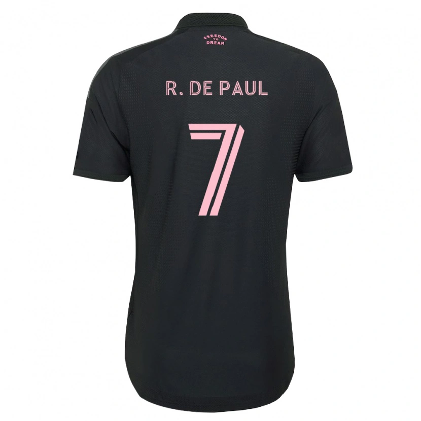 Danxen Kvinder Rodrigo De Paul #7 Pink Sort Hvid Udebane Spillertrøjer 2026/27 Trøje T-Shirt
