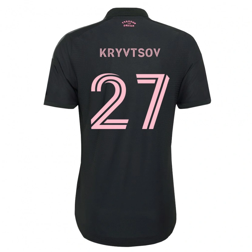 Danxen Kvinder Sergiy Kryvtsov #27 Pink Sort Hvid Udebane Spillertrøjer 2026/27 Trøje T-Shirt
