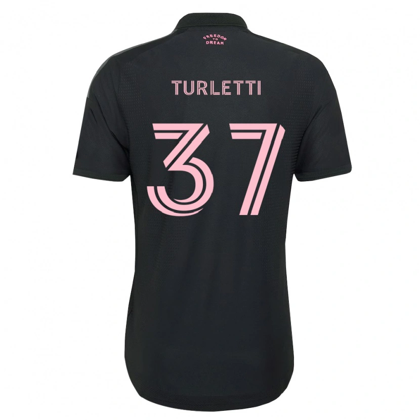 Danxen Kvinder Mateo Turletti #37 Pink Sort Hvid Udebane Spillertrøjer 2026/27 Trøje T-Shirt