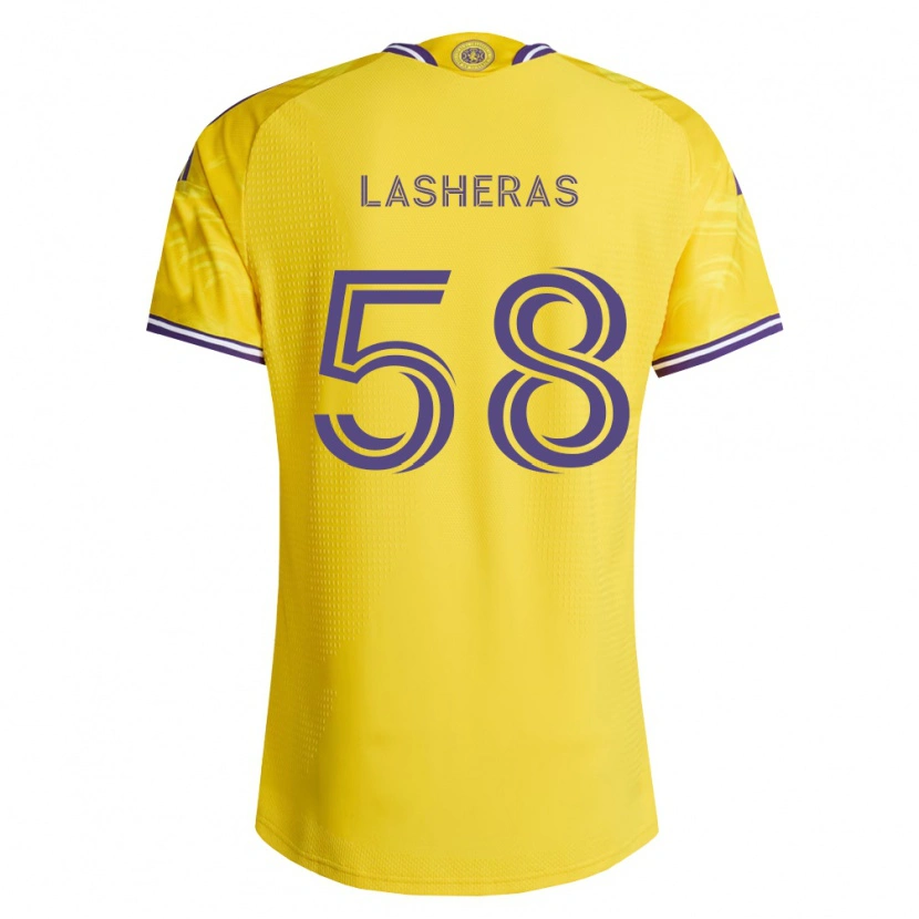 Danxen Kvinder Nicolas Lasheras #58 Gul Lilla Udebane Spillertrøjer 2026/27 Trøje T-Shirt