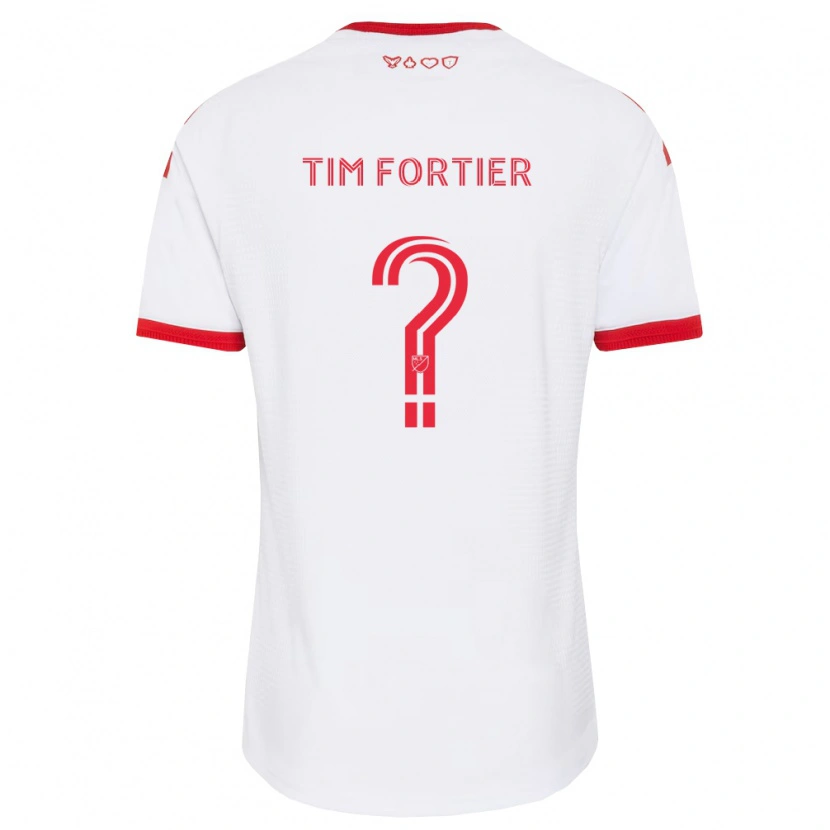 Danxen Kvinder Tim Fortier #0 Hvid Rød Sort Udebane Spillertrøjer 2026/27 Trøje T-Shirt