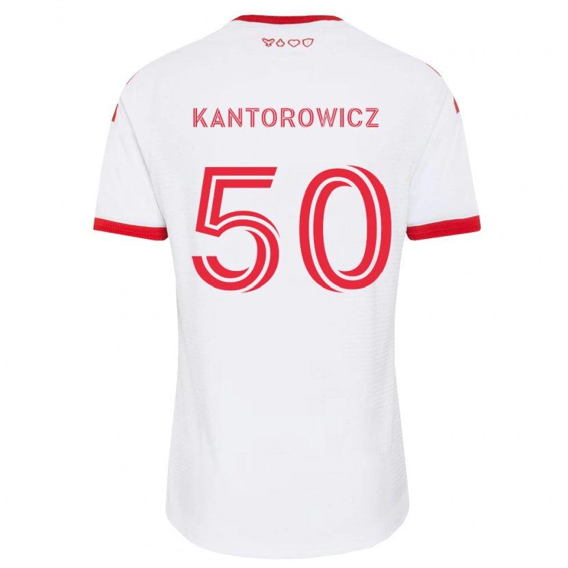Danxen Kvinder Dominic Kantorowicz #50 Hvid Rød Sort Udebane Spillertrøjer 2026/27 Trøje T-Shirt